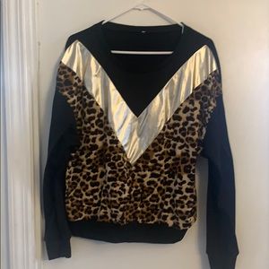Leopard and black sweatshirt